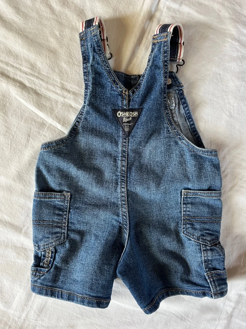 OshKosh B'gosh Denim Jeans  Shortalls Overalls with Striped Straps